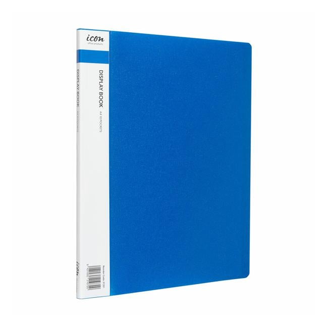 Icon Display Book A4 with Insert Spine 10 Pocket Blue-Officecentre