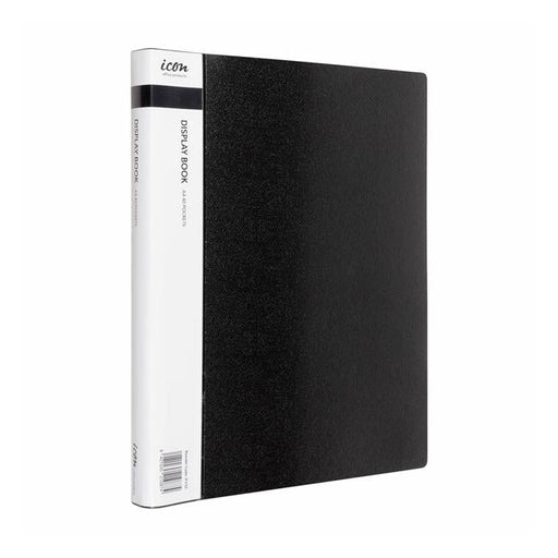 Icon Display Book A4 with Insert Spine 40 Pocket Black-Officecentre