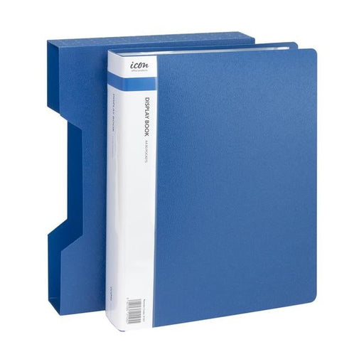 Icon Display Book A4 with Insert Spine 80 Pocket with Case Blue-Officecentre