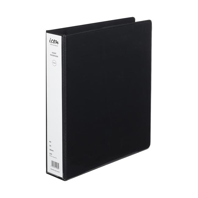 Icon Insert Binder A4 2D 38mm Black-Officecentre