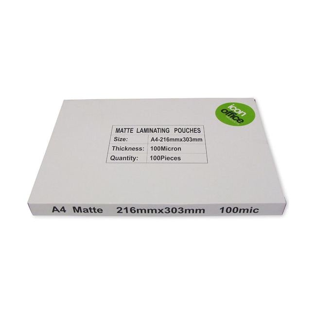 Icon Laminating Pouches A4 Matte 100mic Pack 100-Officecentre