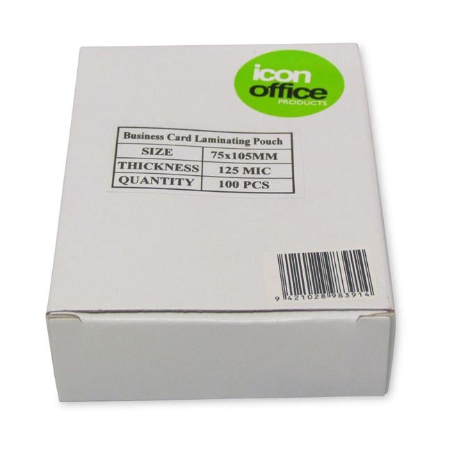 Icon Laminating Pouches ID Card Gloss 125mic Pack 100-Officecentre