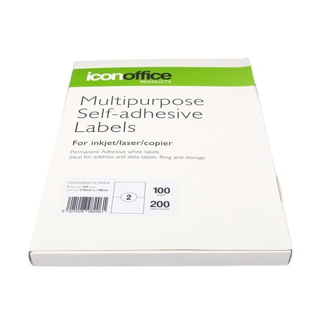 Icon Multipurpose Labels 210x148mm 2 Per Sheet-Officecentre