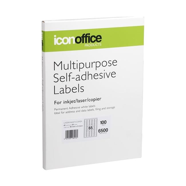 Icon Multipurpose Labels 38.1x21.2mm 65 Per Sheet-Officecentre