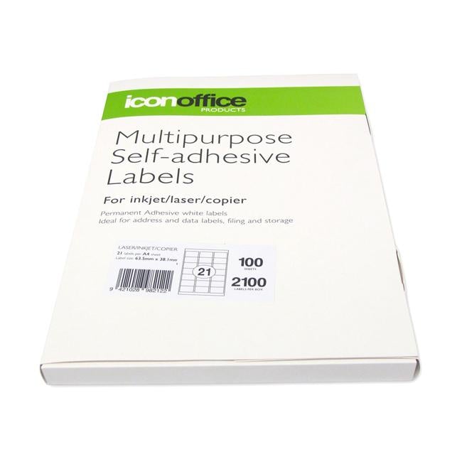 Icon Multipurpose Labels 63.5x38.1mm 21 Per Sheet-Officecentre