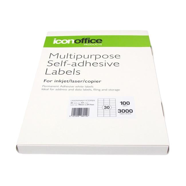 Icon Multipurpose Labels 70x29.7mm 30 Per Sheet-Officecentre