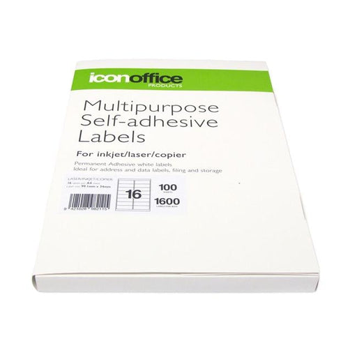 Icon Multipurpose Labels 99.1x34mm 16 Per Sheet-Officecentre