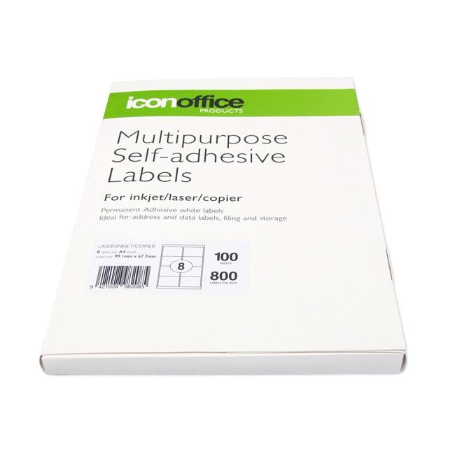 Icon Multipurpose Labels 99.1x67.7mm 8 Per Sheet-Officecentre