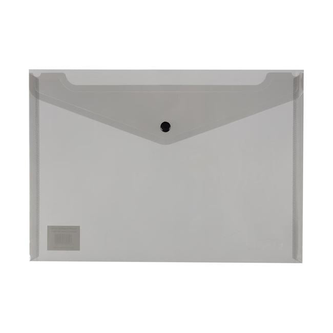 Icon PP Document Wallet A4 Button Closure Black-Officecentre