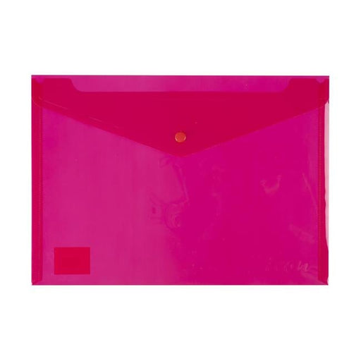 Icon PP Document Wallet A4 Button Closure Red-Officecentre