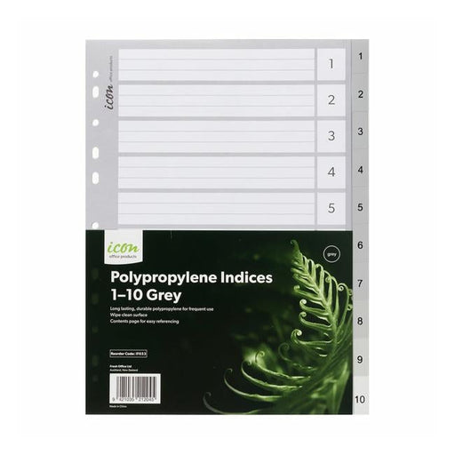 Icon PP Indices 1-10 Grey-Officecentre