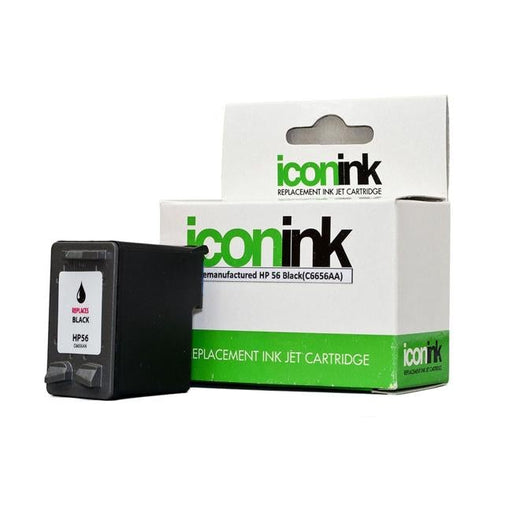 Icon Remanufactured HP 56 Black Ink Cartridge (C6656AA)-Officecentre