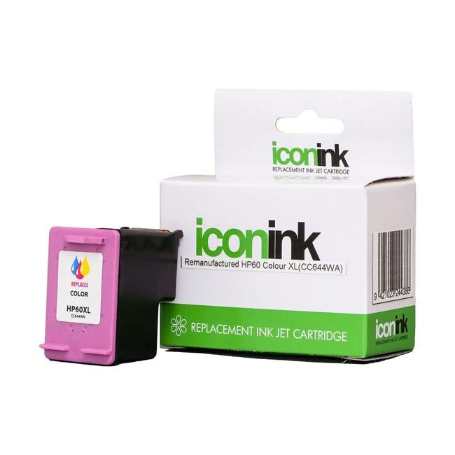 Icon Remanufactured HP 60 Colour XL Ink Cartridge (CC644WA)-Officecentre