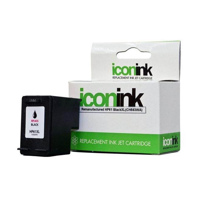 Icon Remanufactured HP 61 Black XL Ink Cartridge (CH563WA )-Officecentre
