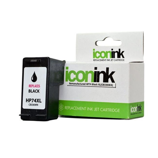 Icon Remanufactured HP 74 Black XL Ink Cartridge (CB336WA)-Officecentre
