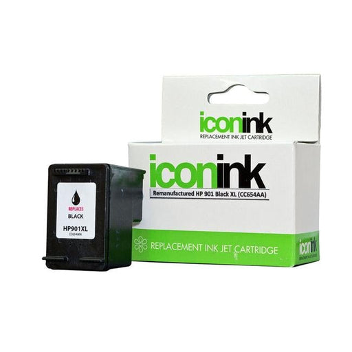 Icon Remanufactured HP 901 Black XL Ink Cartridge (CC654A)-Officecentre