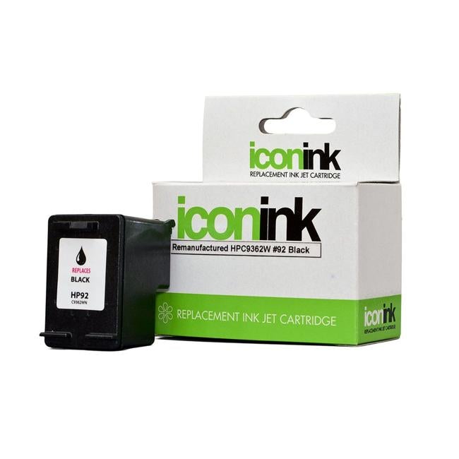 Icon Remanufactured HP 92 Black Ink Cartridge (C9362WA)-Officecentre