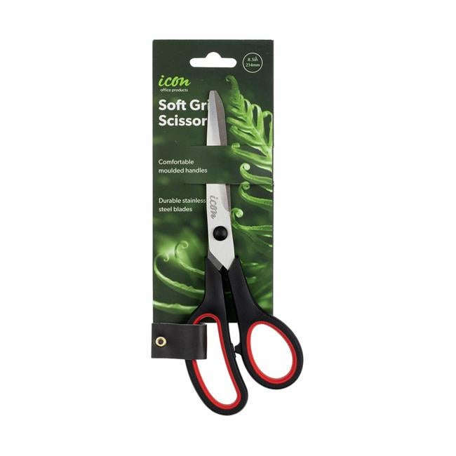 Icon Scissor Soft Grip 8.5 Inch Black Handle-Officecentre