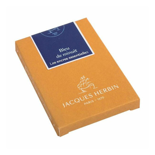 Jacques Herbin Essential Ink Cartridge Bleu de Minuit Pack of 7-Officecentre