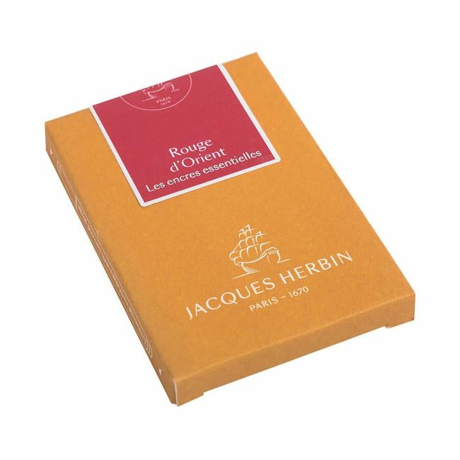Jacques Herbin Essential Ink Cartridge Rouge d'Orient Pack of 7-Officecentre