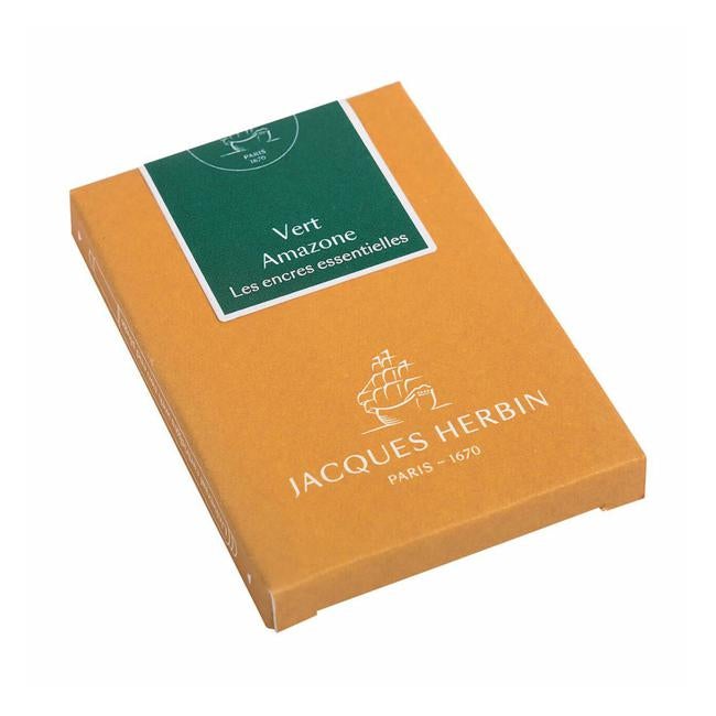 Jacques Herbin Essential Ink Cartridge Vert Amazone Pack of 7-Officecentre