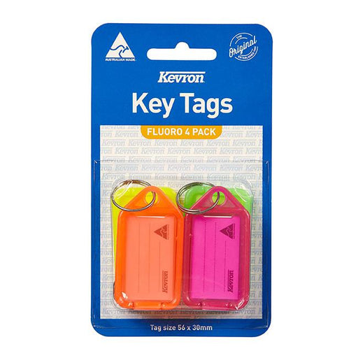 Kevron id38 keytags fluoro assorted pack 4-Officecentre
