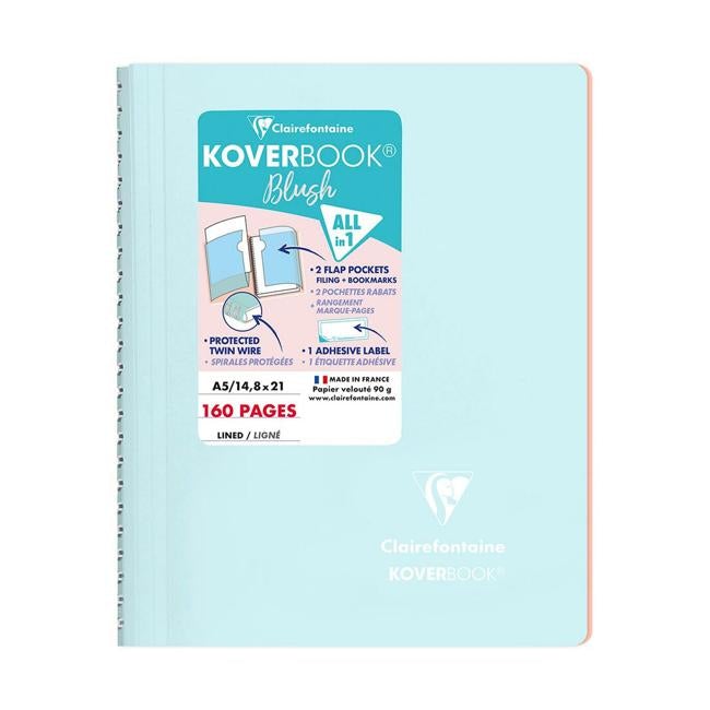 Koverbook Spiral Blush A5 Lined Ice Blue-Officecentre