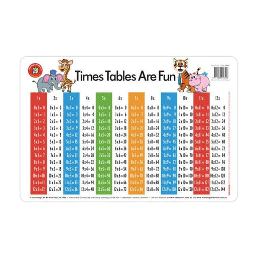 LCBF Placemat Desk Times Tables Are Fun-Officecentre