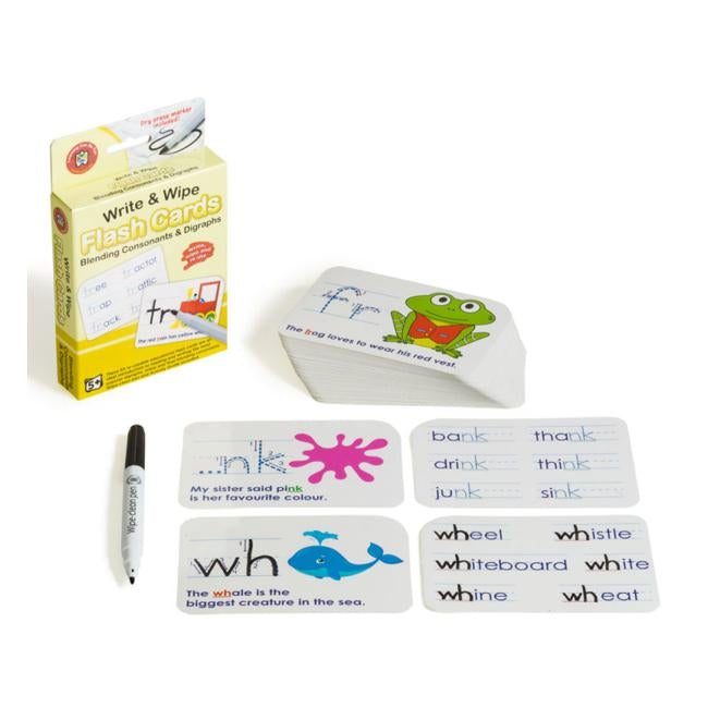 LCBF Write & Wipe Flashcards Blending Consonants W/Marker-Officecentre