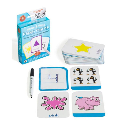 LCBF Write & Wipe Flashcards Colour Shape Number W/Marker-Officecentre
