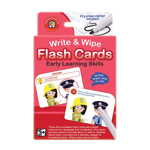 LCBF Write & Wipe Flashcards Early Learning Skills W/Marker-Officecentre