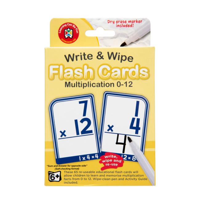 LCBF Write & Wipe Flashcards Multiplication W/Marker-Officecentre