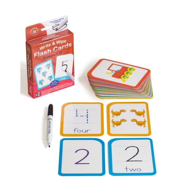 LCBF Write & Wipe Flashcards Numbers 0-30 W/Marker-Officecentre