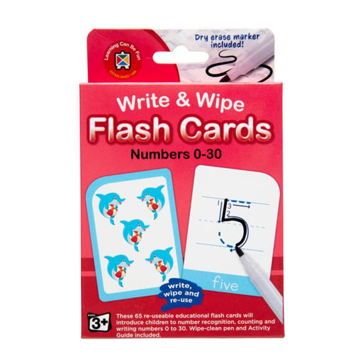 LCBF Write & Wipe Flashcards Numbers 0-30 W/Marker-Officecentre