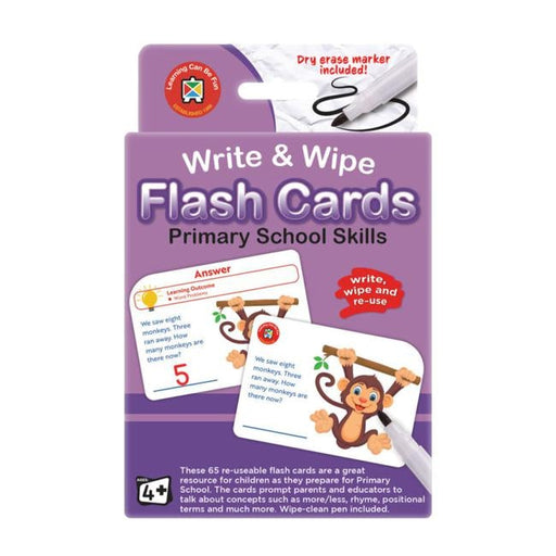 LCBF Write & Wipe Flashcards Primary School Skills W/Marker-Officecentre