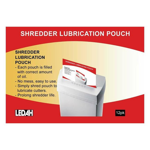 Ledah Shredder Lubrication Pouch 12/Pkt-Officecentre