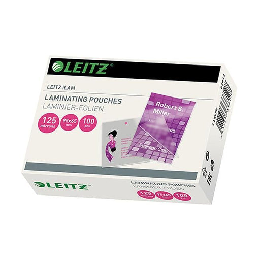 Leitz laminating pouch 65x95mm 125 micron pk100-Officecentre