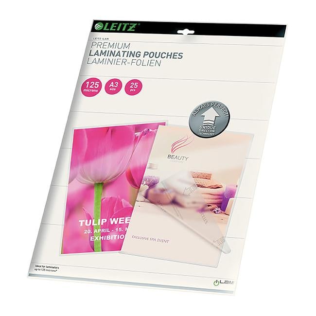 Leitz laminating pouch a3 125 micron pk25-Officecentre