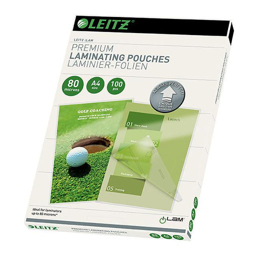 Leitz laminating pouch a4 80 micron pk100-Officecentre