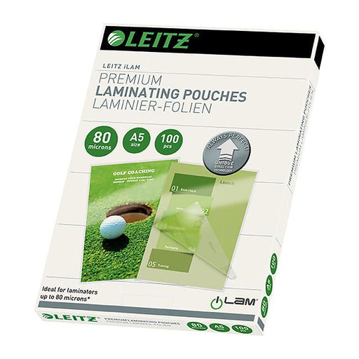 Leitz laminating pouch a5 80 micron pk100-Officecentre