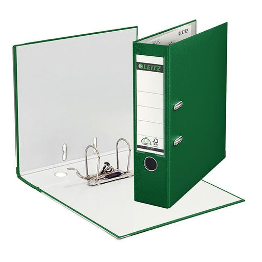 Leitz lever arch file f/cap 80mm green-Officecentre