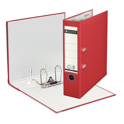 Leitz lever arch file f/cap 80mm red-Officecentre