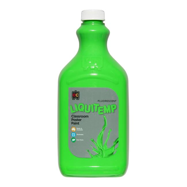 Liquitemp Fluorescent Poster Paint 2L Green-Officecentre