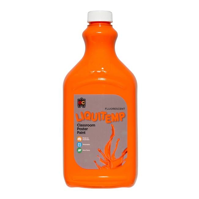 Liquitemp Fluorescent Poster Paint 2l Orange-Officecentre