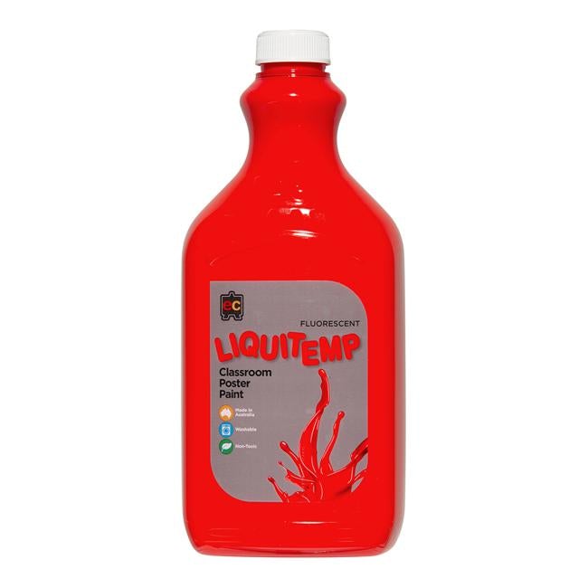 Liquitemp Fluorescent Poster Paint 2l Scarlet-Officecentre