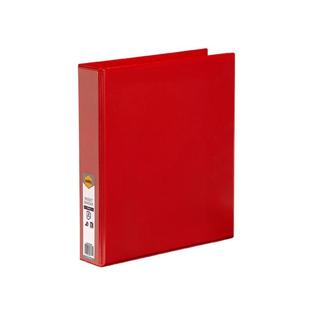 Marbig clearview insert binder a4 38mm 2d red-Officecentre