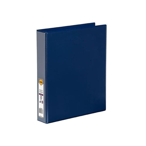 Marbig clearview insert binder a4 38mm 3d blue-Officecentre