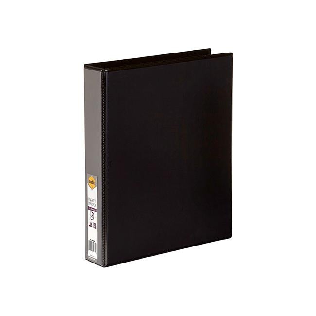 Marbig clearview insert binder a4 38mm 4d black-Officecentre