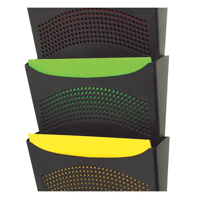 Marbig enviro wall pocket 3 compartmnt black-Officecentre