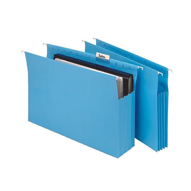 Marbig expanding suspension files complete blue pk20-Officecentre